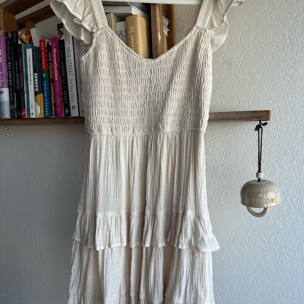 Vici Super Cute Cream Ruffle Dress